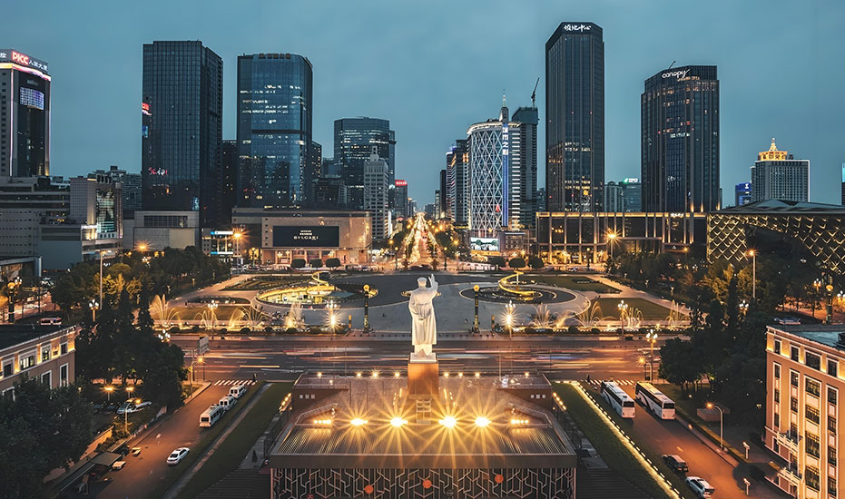 四川天府广场夜景图